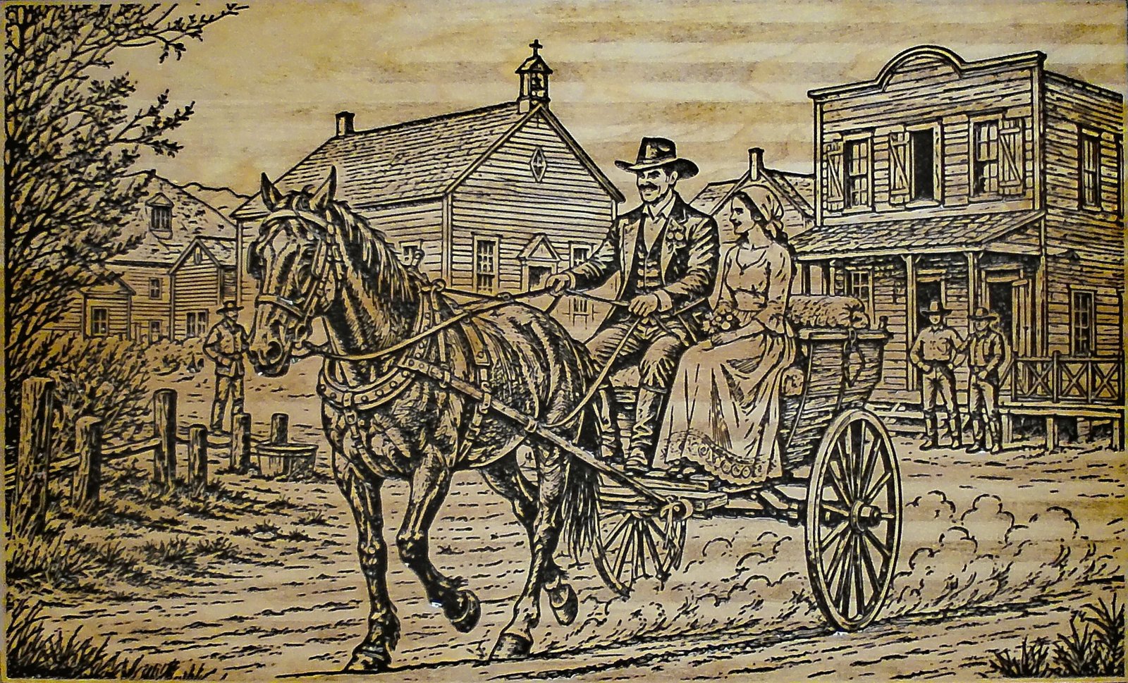 Woodcut finished with three coats of Tung oil